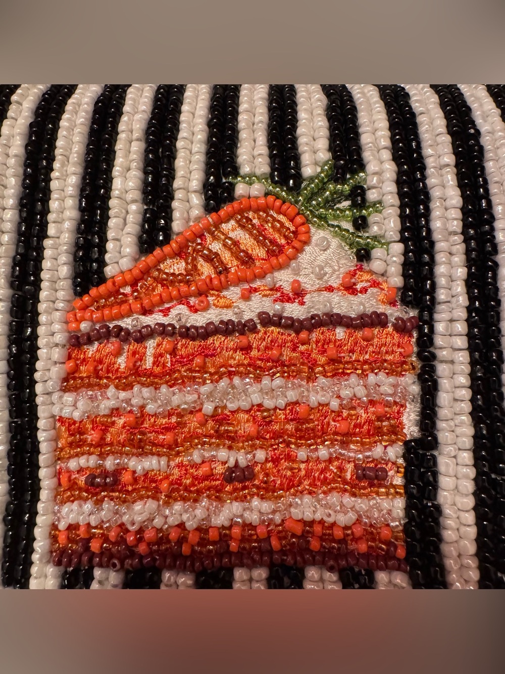 Viral Beaded Carrot Stripe Shoulder Bag Handbag Purse NWT - Picture 12 of 12